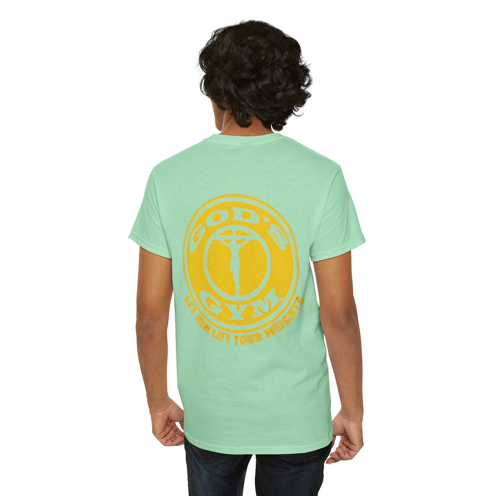 God's Gym T-Shirt — "Let Him Lift Your Weights" Christian Fitness Tee Printify