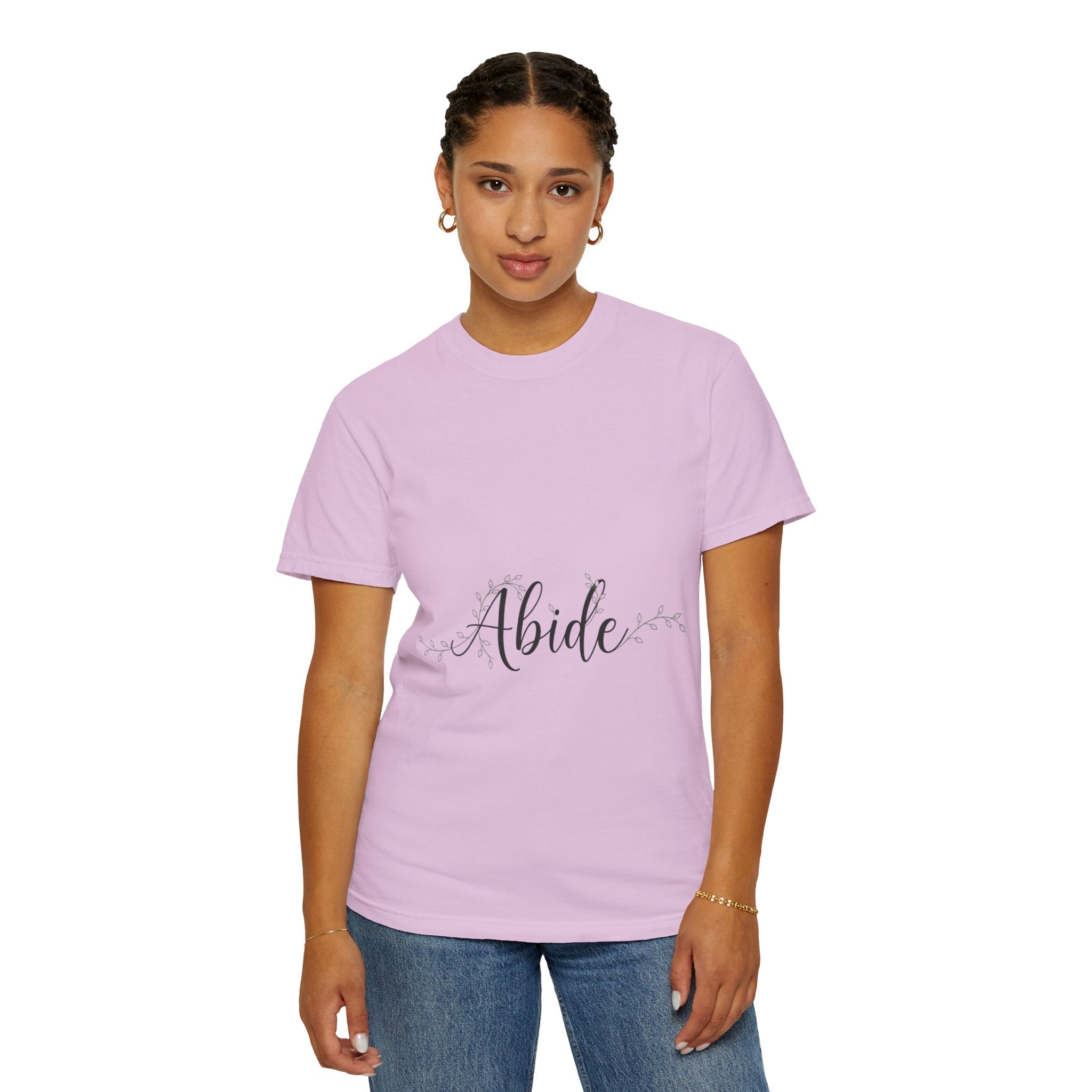 Abide in the Lord T-Shirt – Vine Design Christian Tee for Faithful Hearts Printify