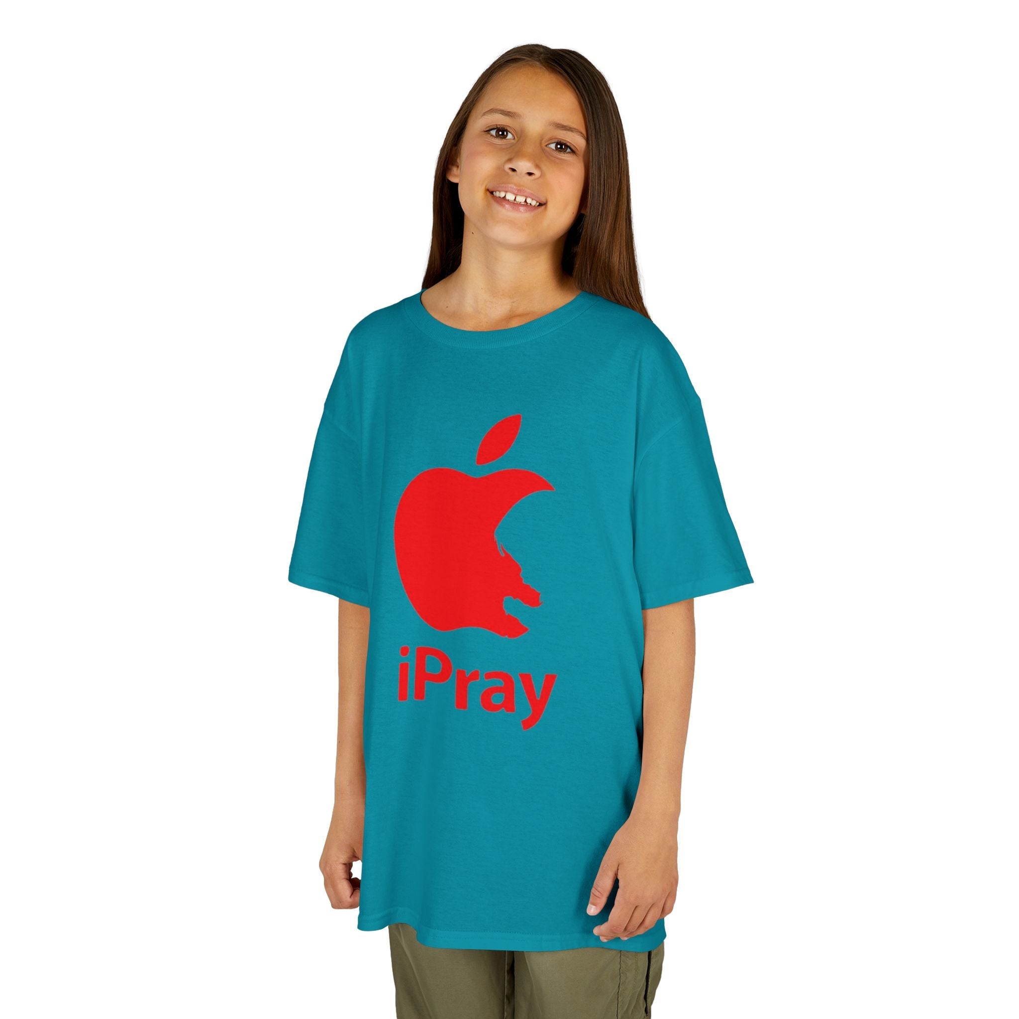 Kids Graphic Tee — Red iPray Logo Prayer Shirt for Children Printify