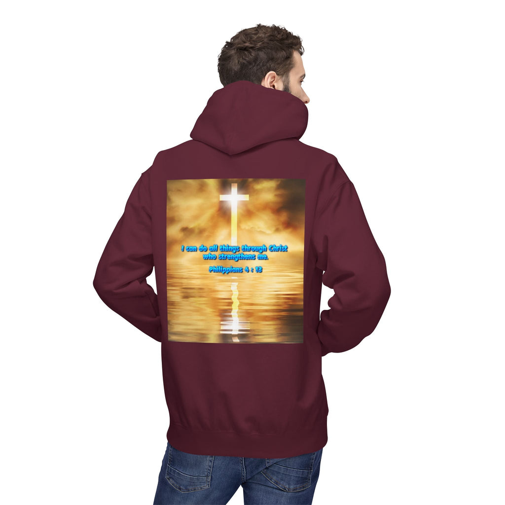 Hoodie - Philippians 4 : 13 Bible Verse Religious Design Printify