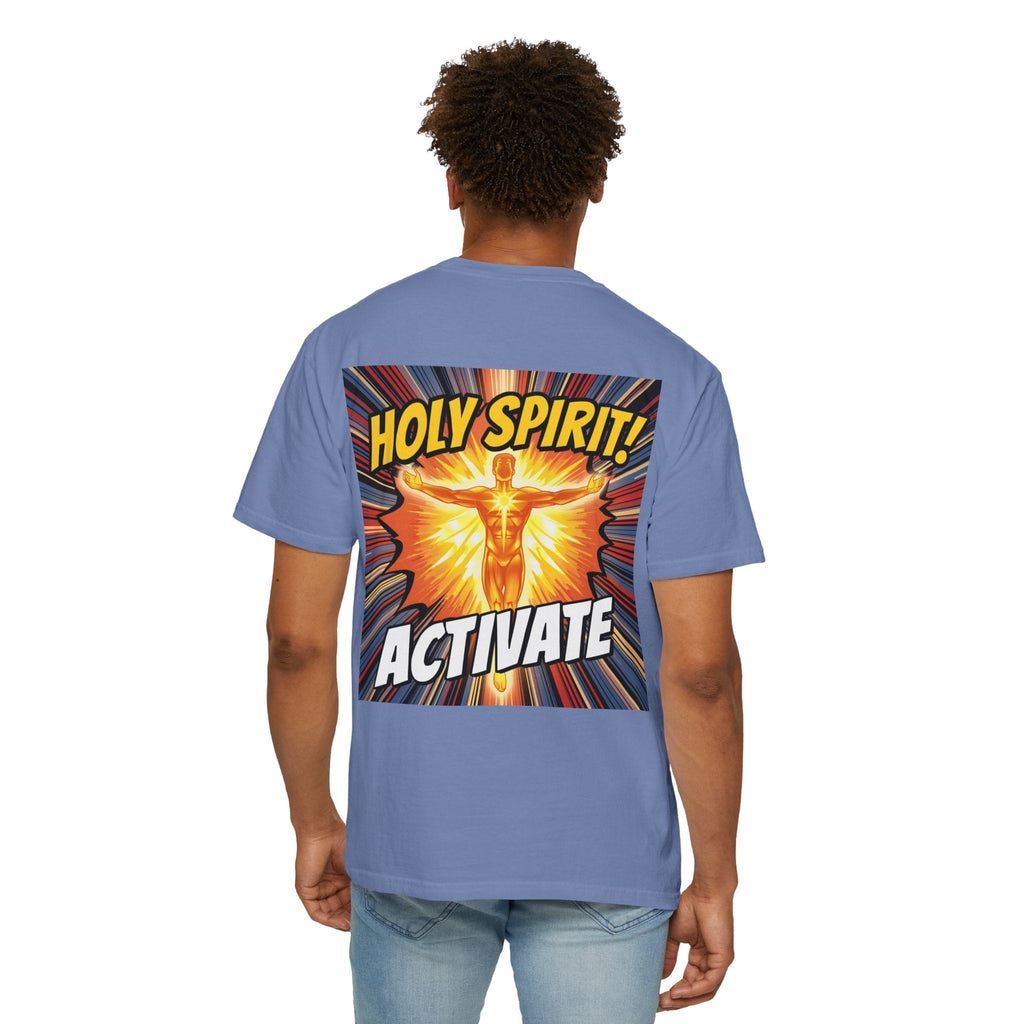 Holy Spirit Activate T-shirt – Superhero Christian T-shirt with Vibrant Power-Up Design for Faith-Fueled Boldness Printify