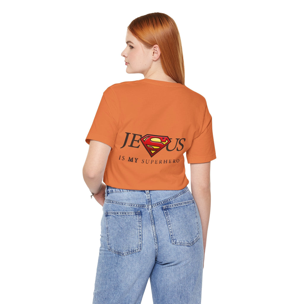 Jesus Is My Superhero T-Shirt — Faith-Based Superman-Inspired Tee Printify