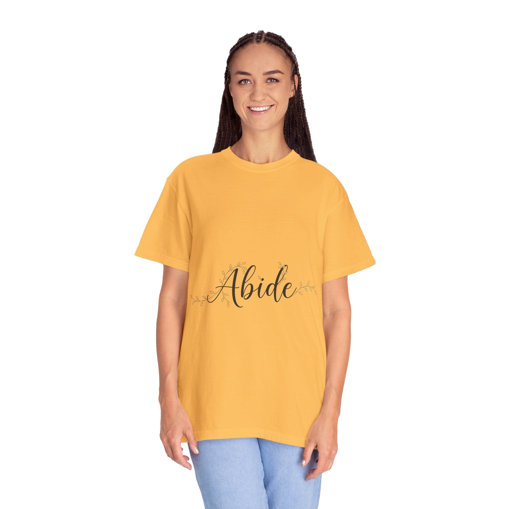 Abide in the Lord T-Shirt – Vine Design Christian Tee for Faithful Hearts Printify