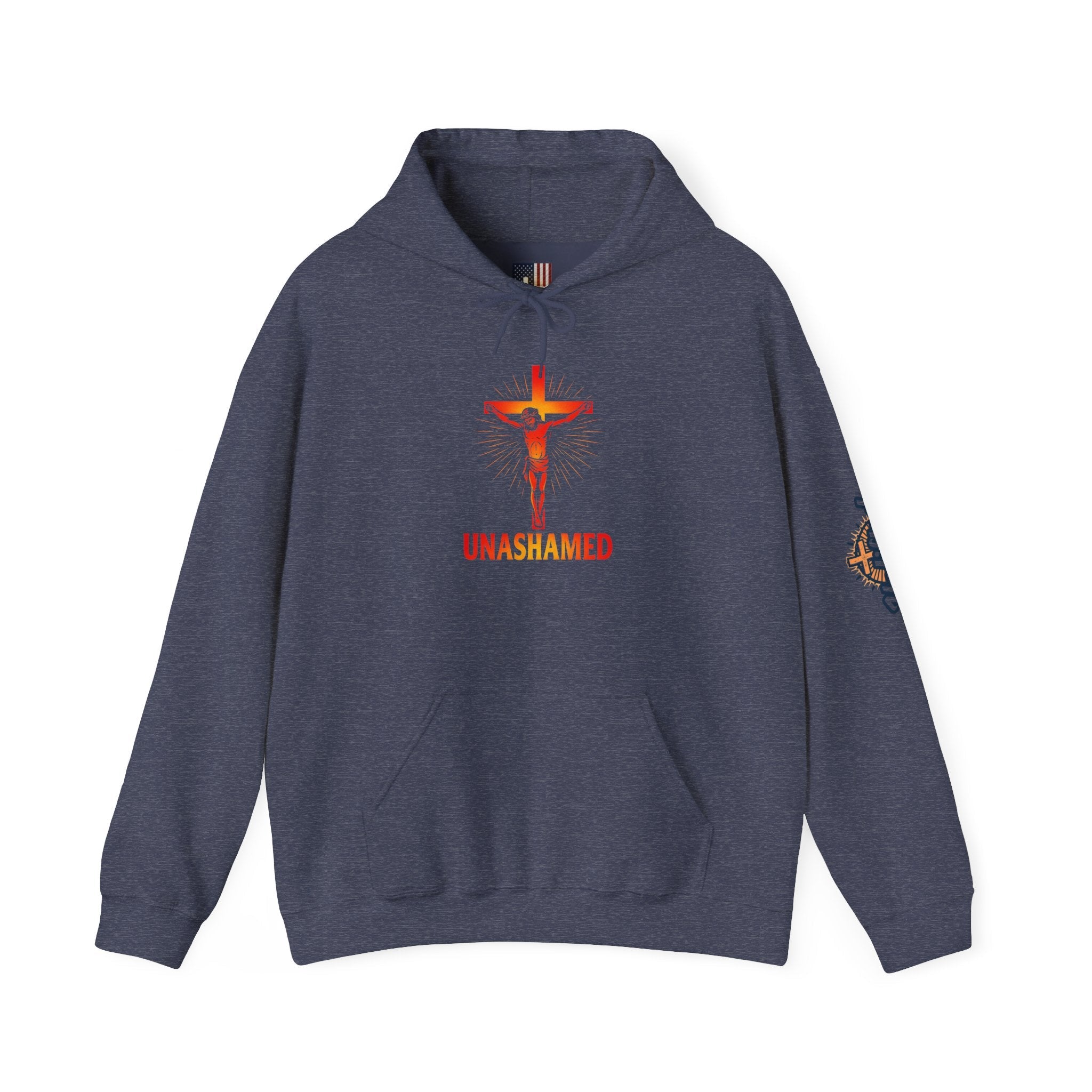 Unashamed Hoodie – Romans 1:16 Crucifixion Christian Sweatshirt for Bold Unwavering Faith Printify
