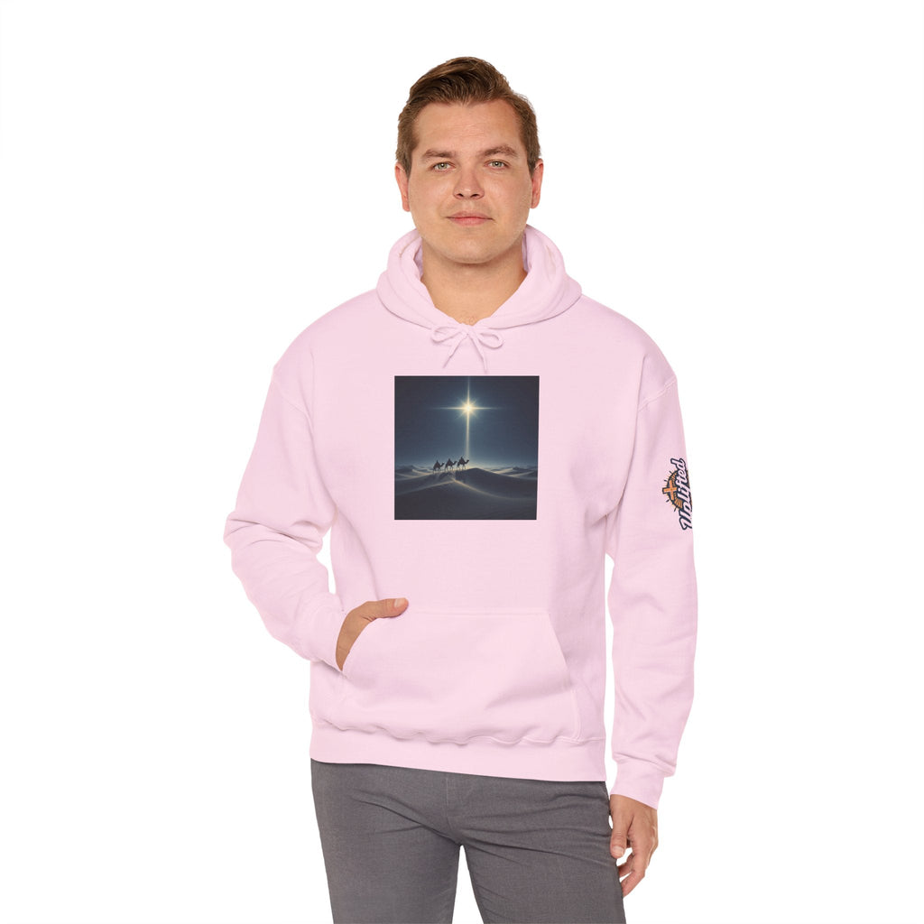 3 Wise Men Hoodie – Magi Camels Nativity Journey Christian Christmas Sweatshirt for Epiphany Faith & Holy Night Printify