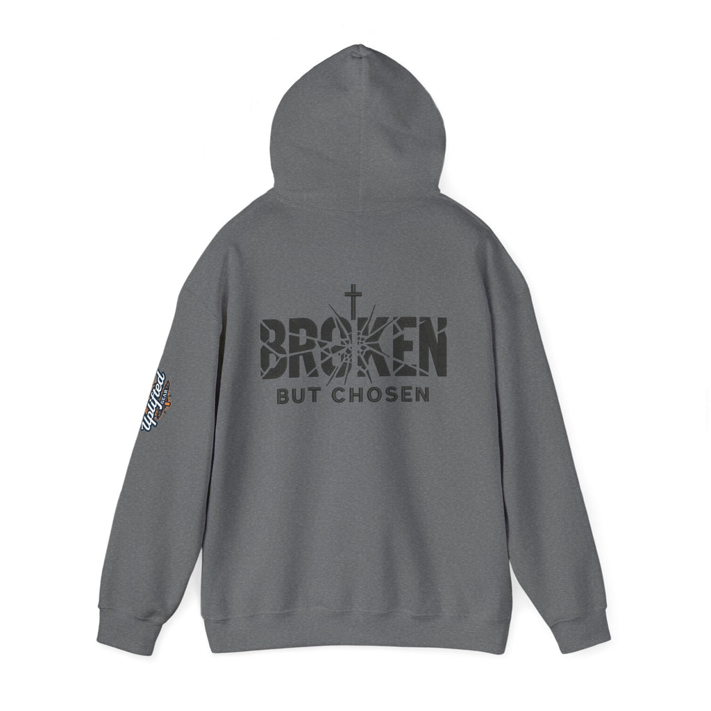 Broken But Chosen Hoodie — Christian Faith Graphic Sweatshirt Printify