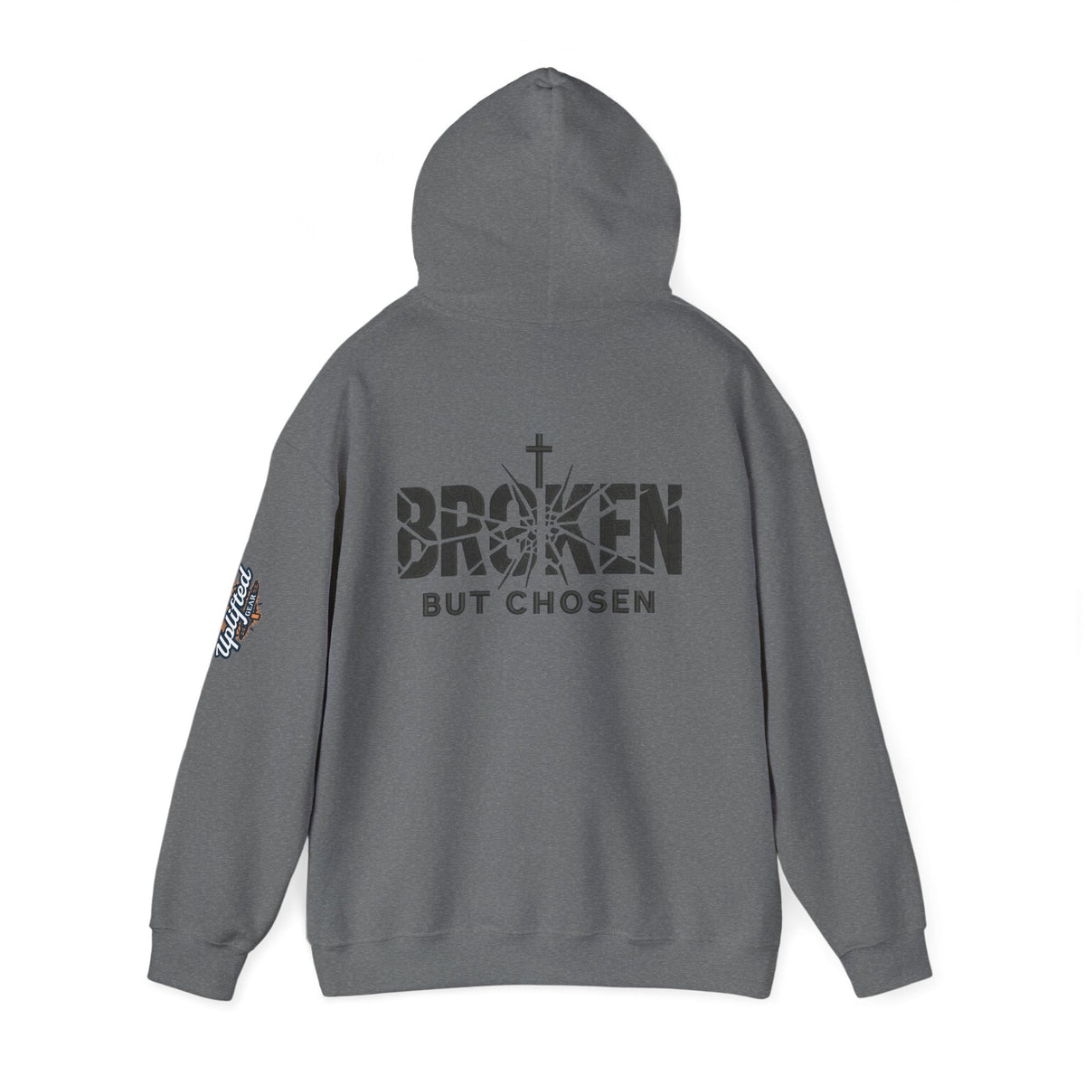 Broken But Chosen Hoodie — Christian Faith Graphic Sweatshirt Printify