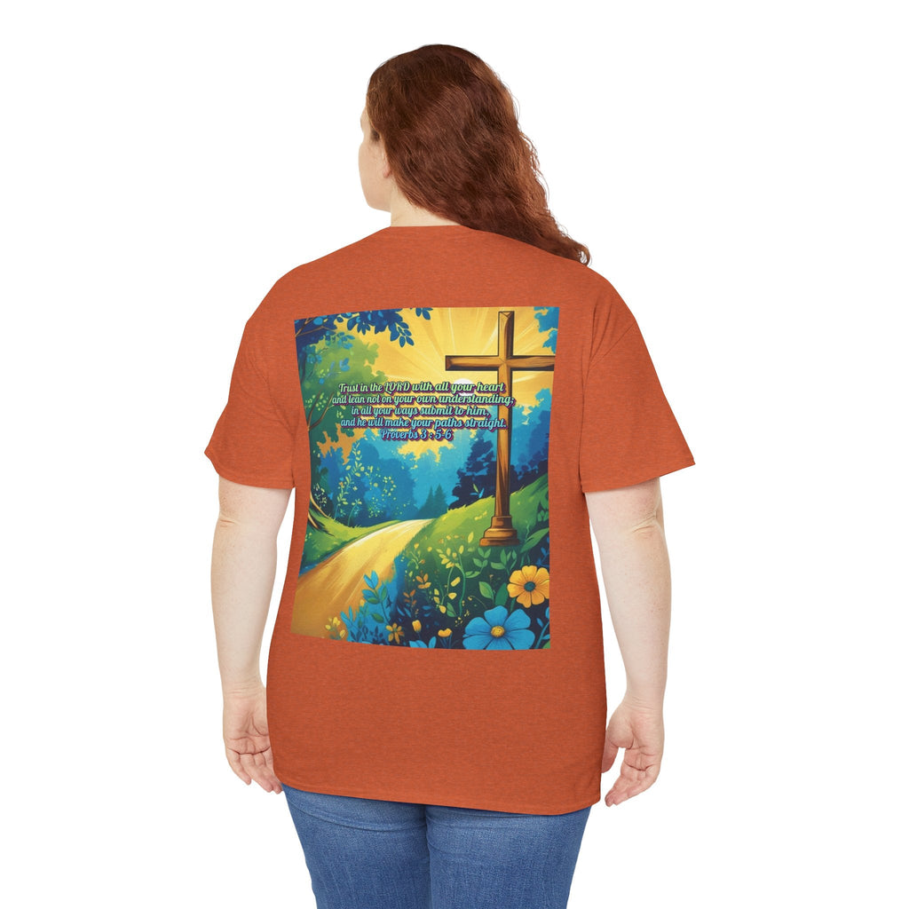 Trust in The Lord Proverbs 3:5-6 Biblical Design Unisex Heavy Cotton Tee Printify