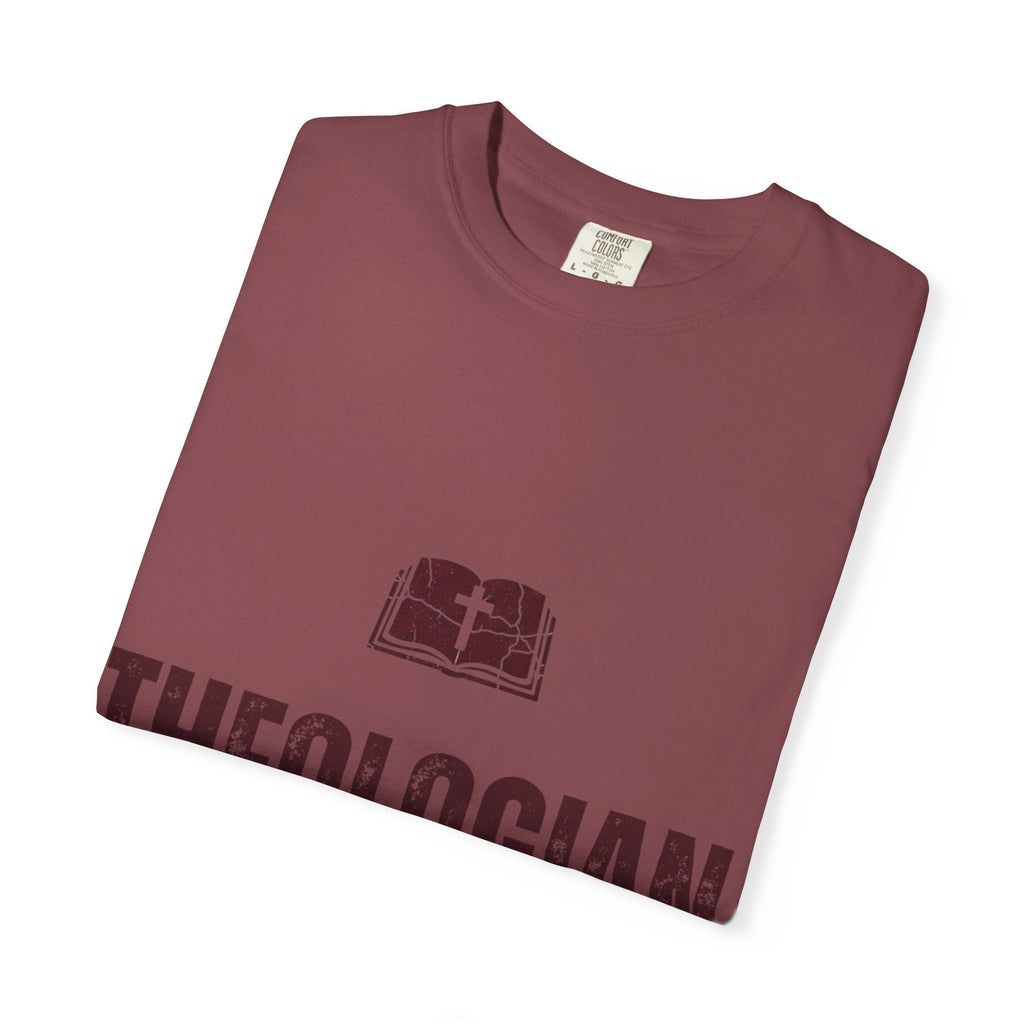 Theologian in Training T-Shirt – Open Bible & Cross Christian Tee for Faithful Learners Printify