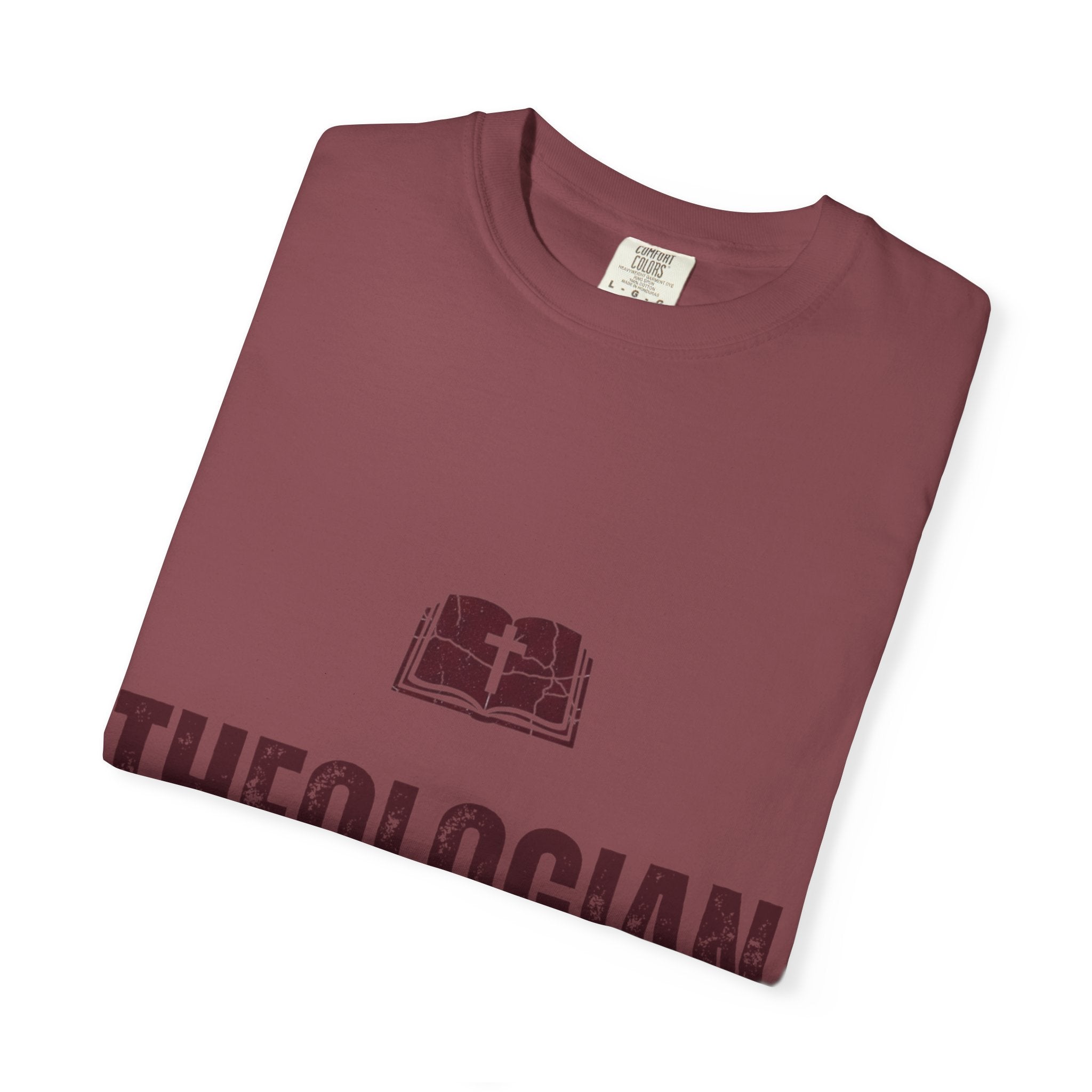 Theologian in Training T-Shirt – Open Bible & Cross Christian Tee for Faithful Learners Printify