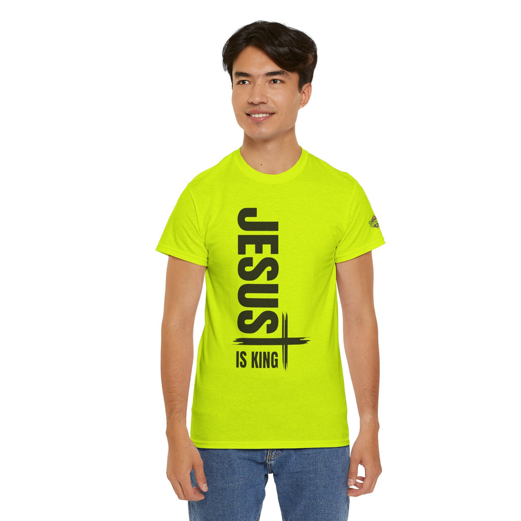 Jesus Is King T-shirt | Modern Typographic Cross Christian T-shirt Printify