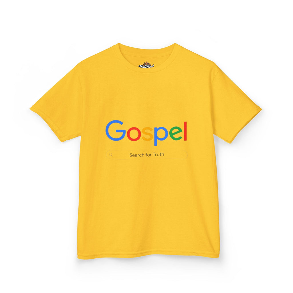 Kids Tee — "Gospel" Colorful Search-Style Logo Printify