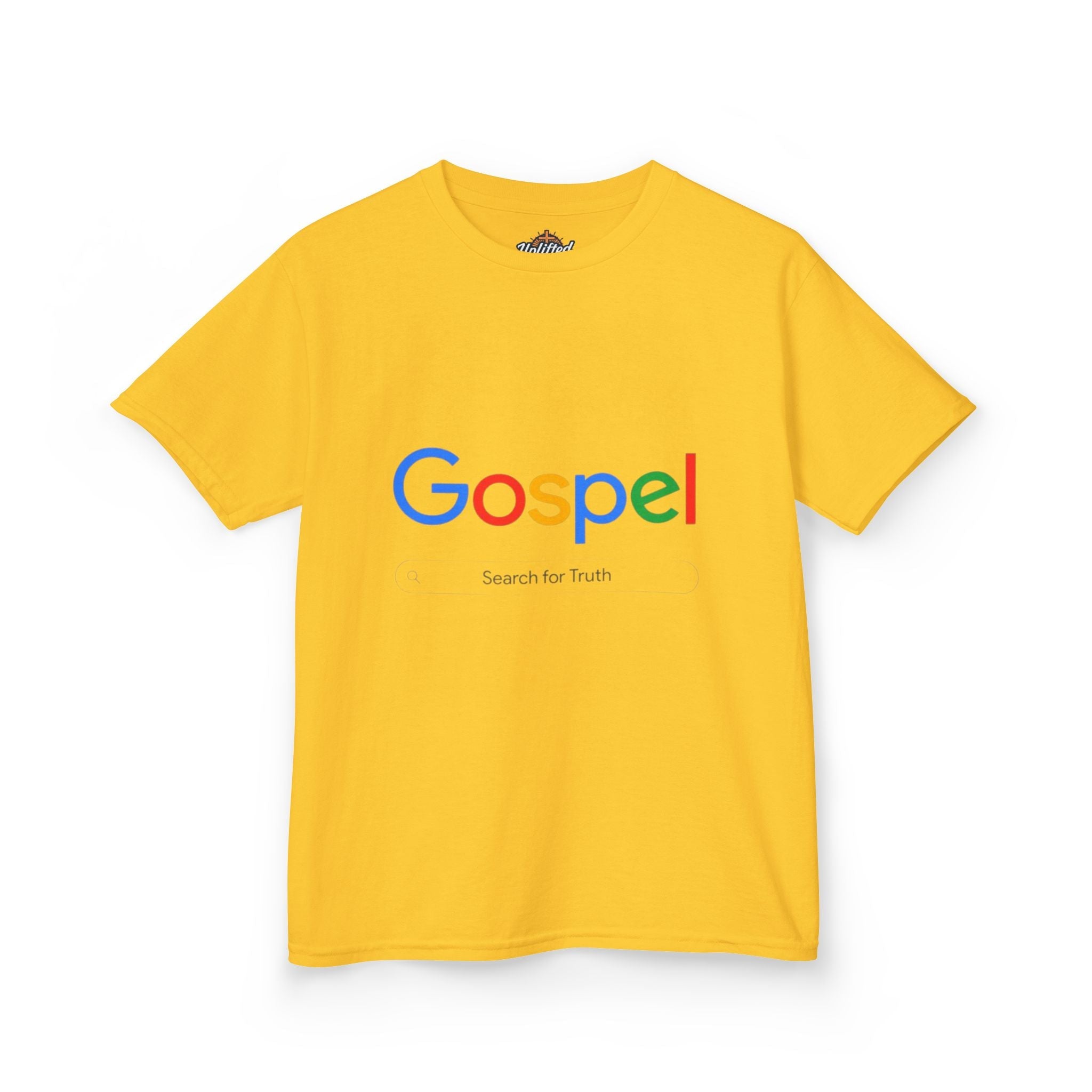 Kids Tee — "Gospel" Colorful Search-Style Logo Printify