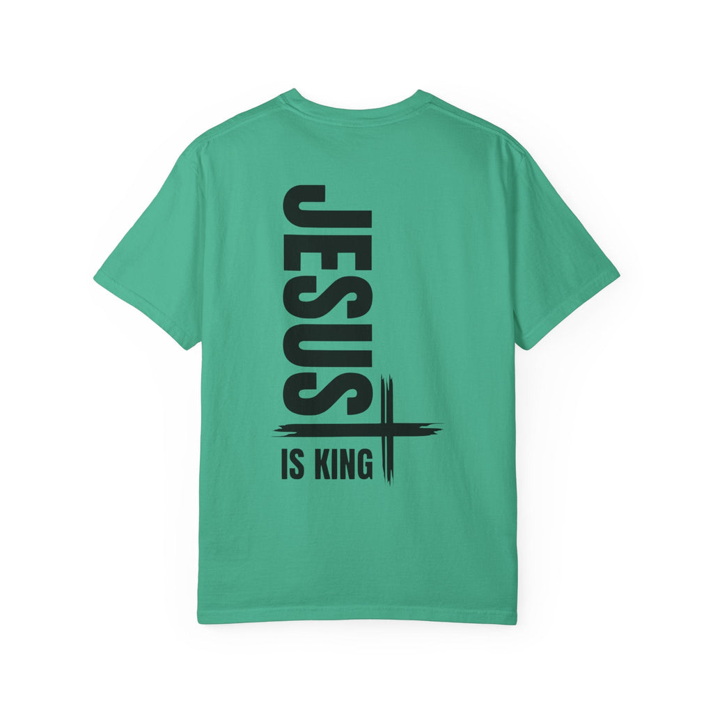 Jesus Is King T-shirt | Modern Typographic Cross Christian T-shirt Printify