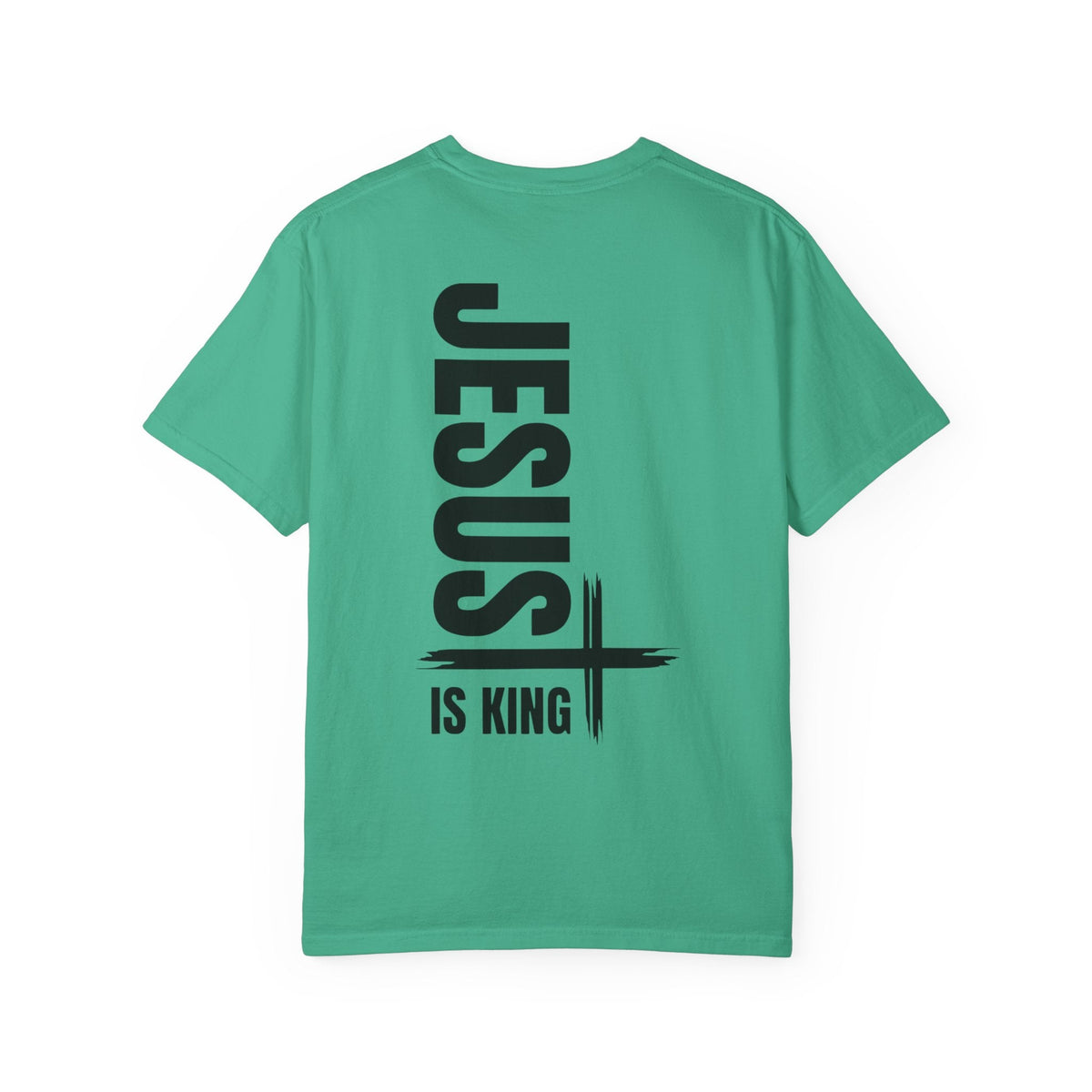 Jesus Is King T-shirt | Modern Typographic Cross Christian T-shirt Printify