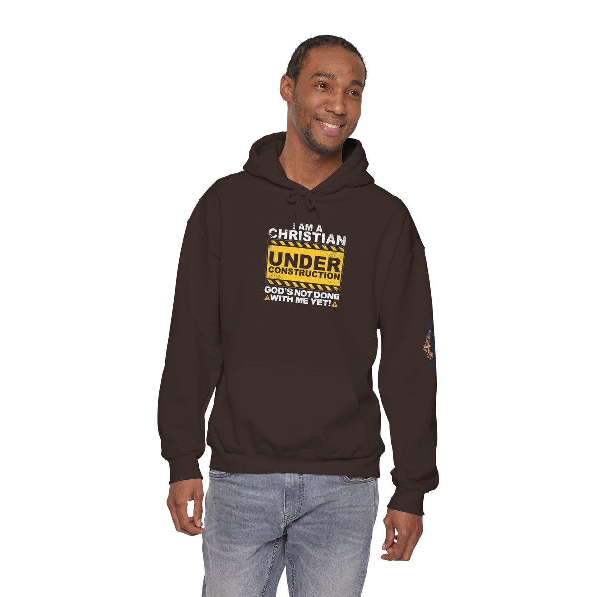Christian Under Construction Hoodie | God Is Not Done With Me Yet Hoodie Printify