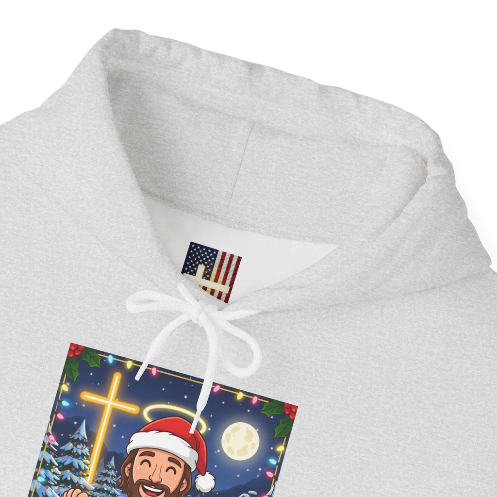 🎄 Make Christmas Great Again – Funny Christian Hoodie | Jesus Holding Banner | Faith-Based Holiday Parody Tee | Uplifted Gear Printify
