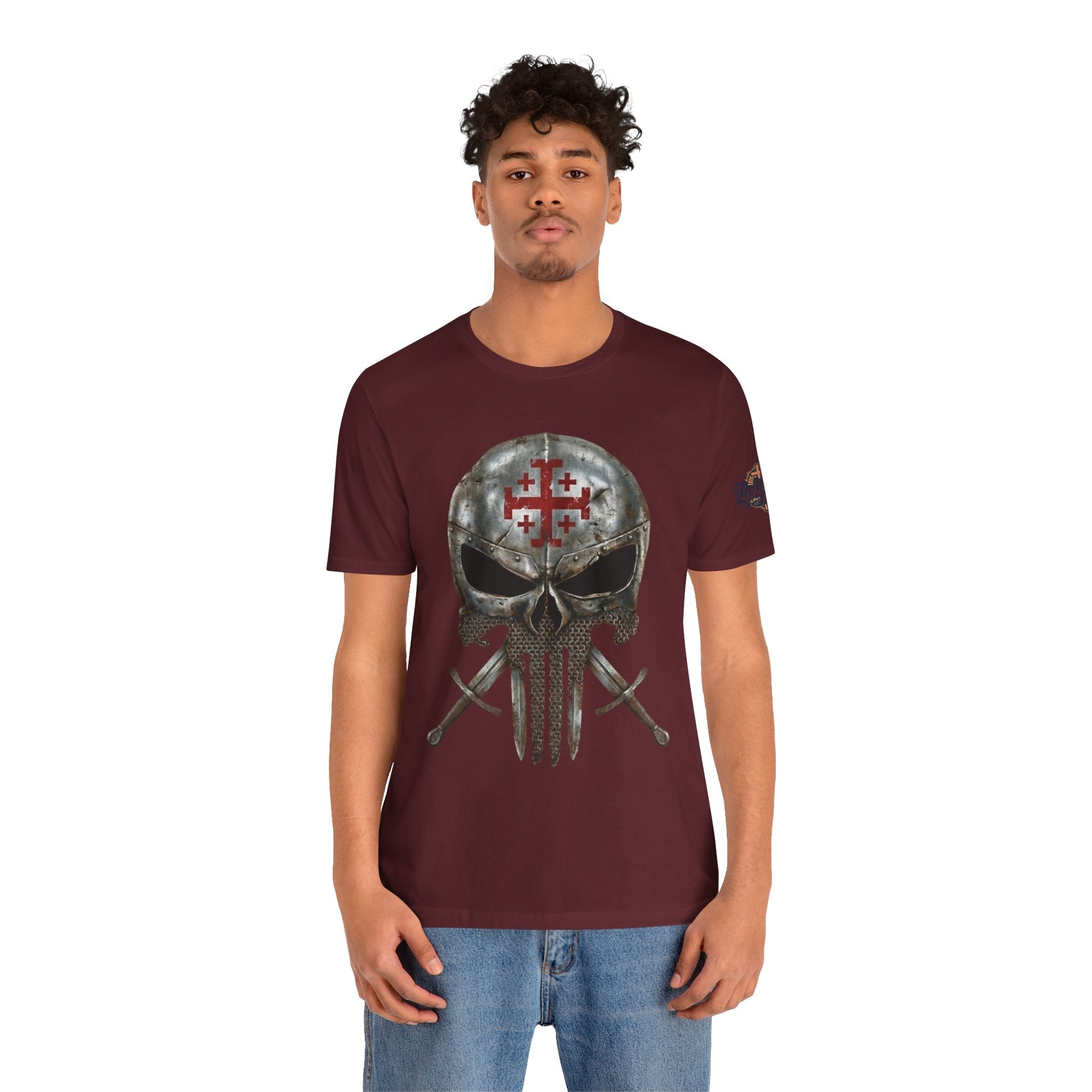 Crusader Knight Christian Skull T-shirt - Warrior Armor of God T-shirt Printify