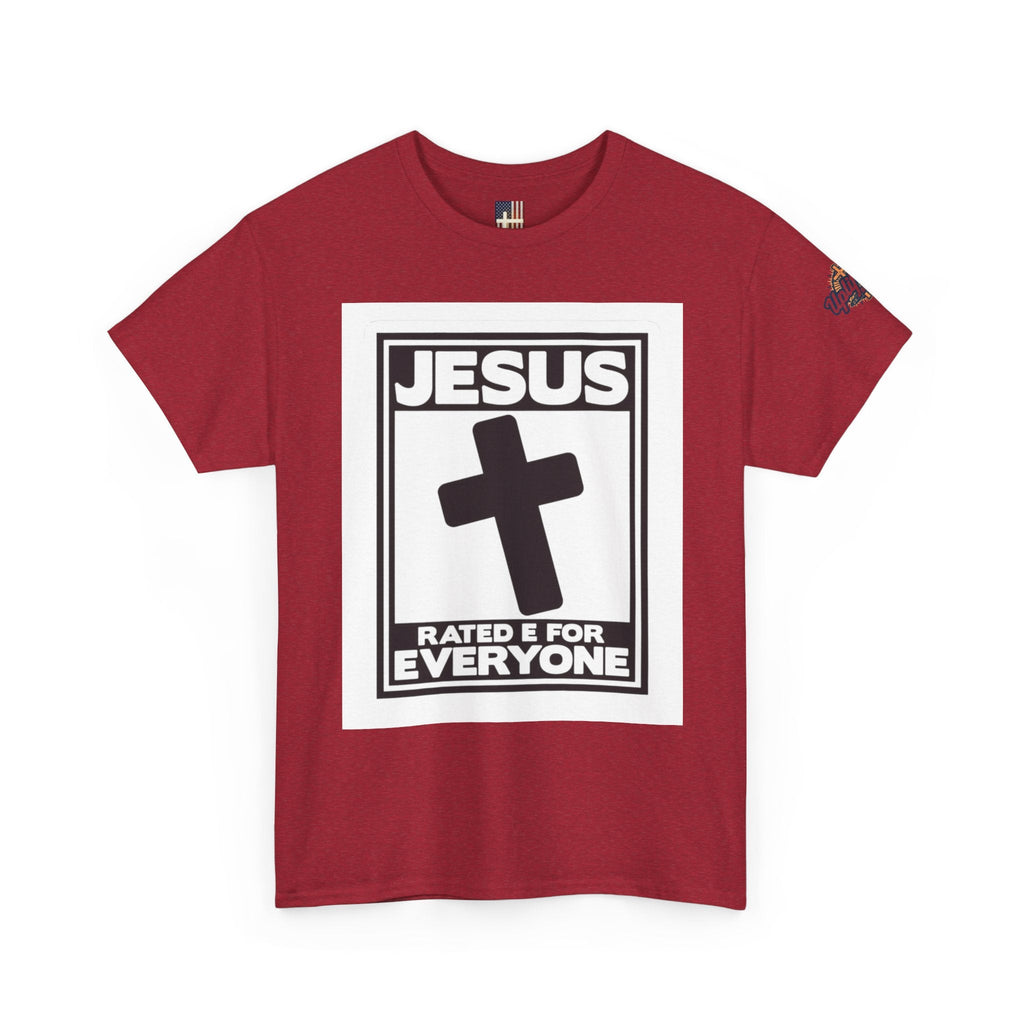 Jesus, Rated E for Everyone T-shirt - Gamer Faith T-shirt - Christian Video Game Parody Printify