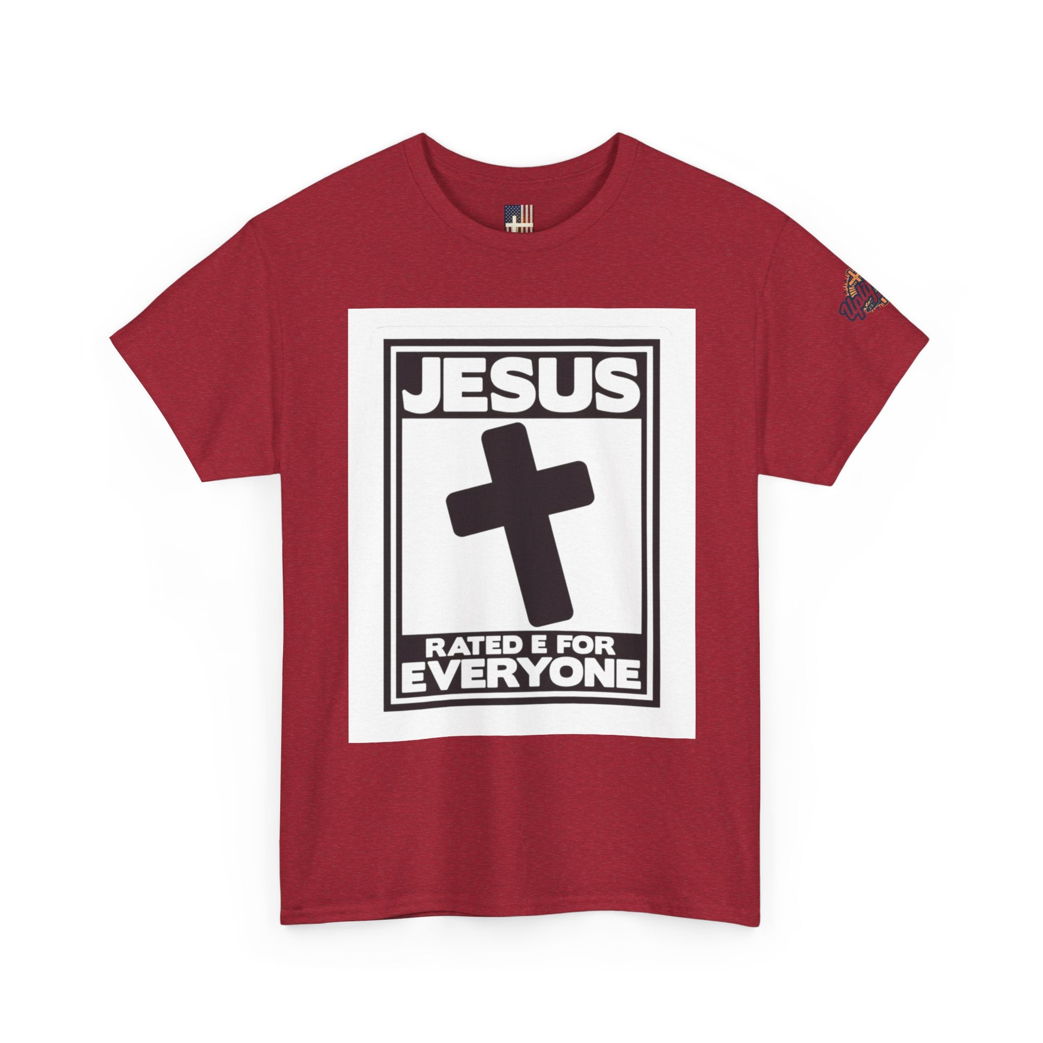 Jesus, Rated E for Everyone T-shirt - Gamer Faith T-shirt - Christian Video Game Parody Printify