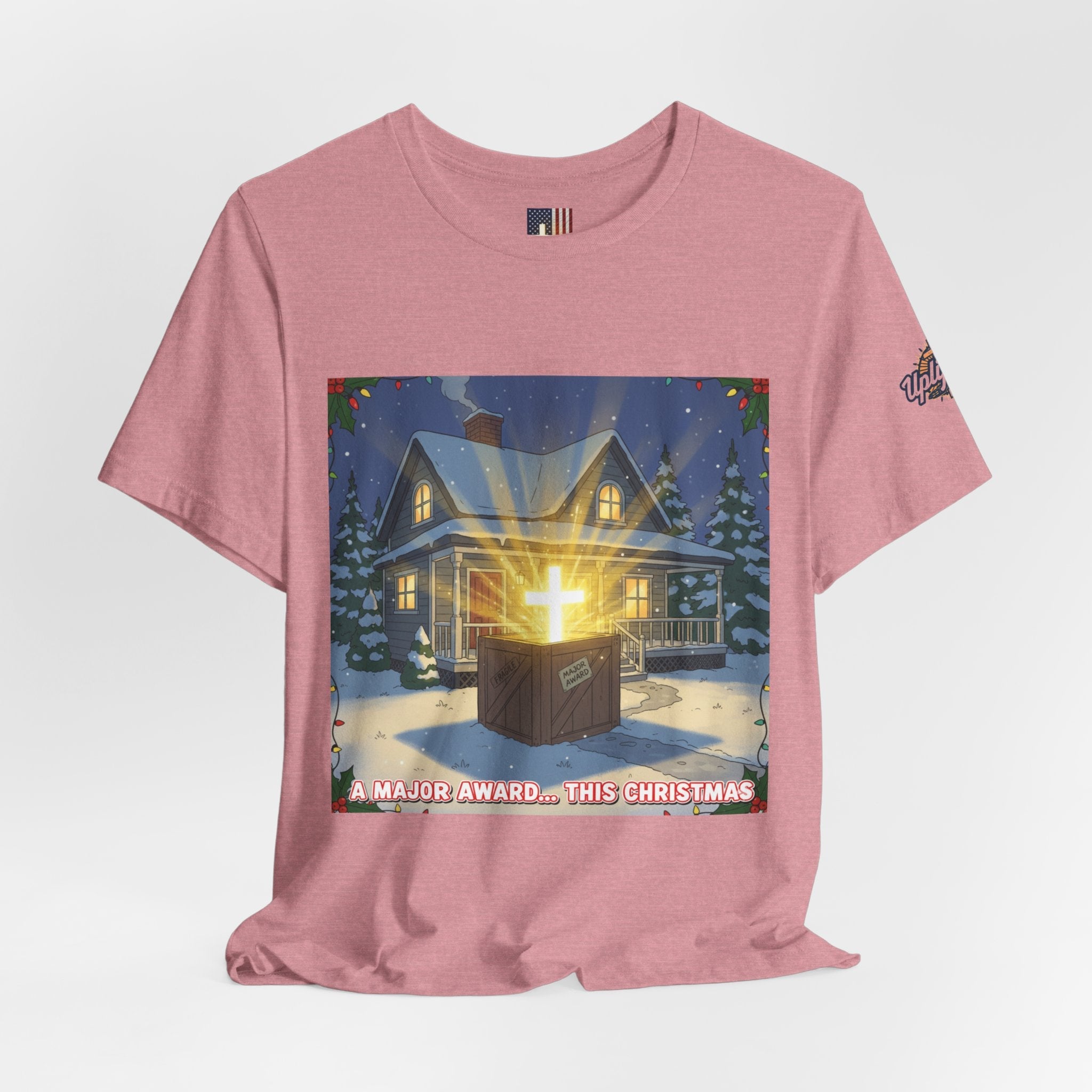A Major Award This Christmas T-shirt – Fragile Leg Lamp Parody Cross Unboxing Christian T-shirt for Hilarious Faith & Holiday Glow Printify