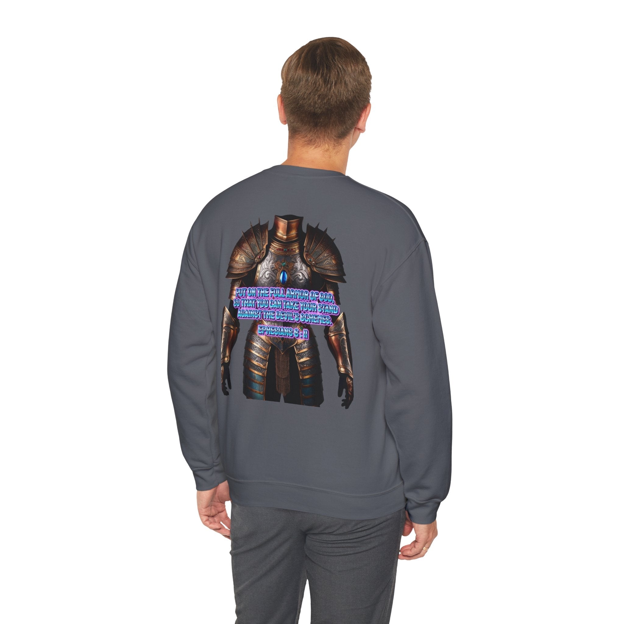Religious Graphic Armor Of God Design - Unisex Heavy Blend™ Crewneck Sweatshirt Printify