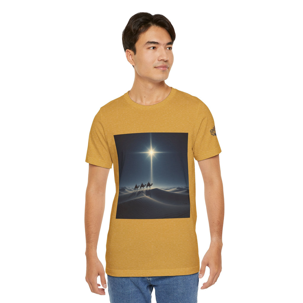 3 Wise Men T-shirt – Magi Camels Nativity Journey Christian Christmas T-shirt for Epiphany Faith & Holy Night Printify