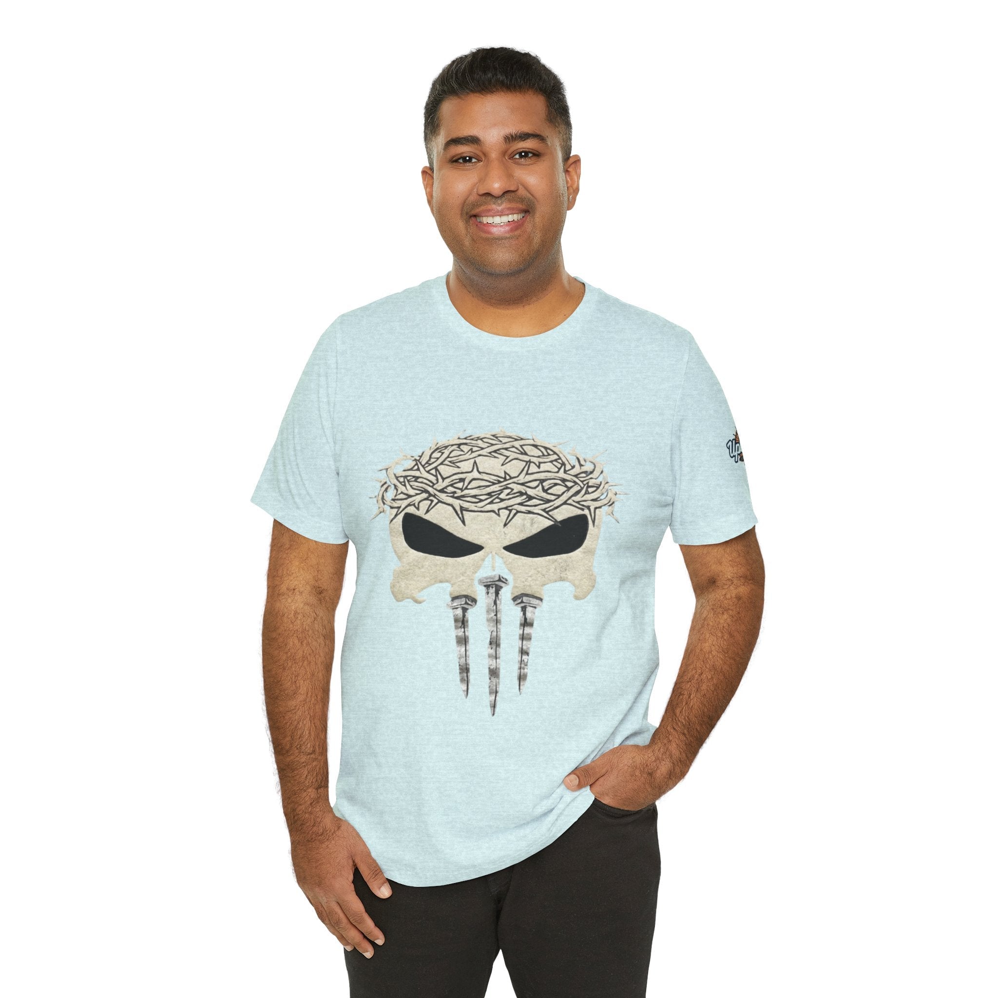 Christian Skull T-shirt - Crown of Thorns & Nails - Warrior Faith T-shirt Printify