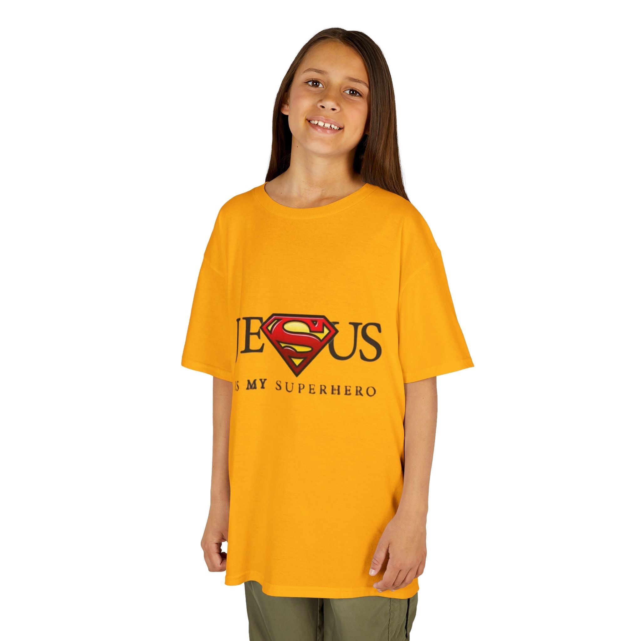 Jesus Is My Superhero T-Shirt — Faith-Based Superman-Inspired Tee Printify