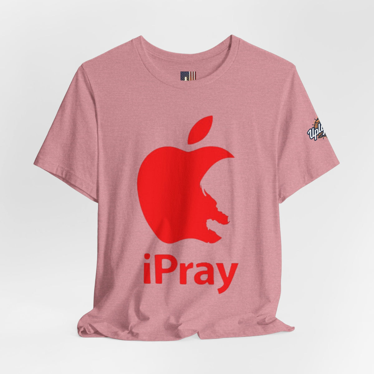 iPray Red Apple Christian T-Shirt — Faith Graphic Tee Printify