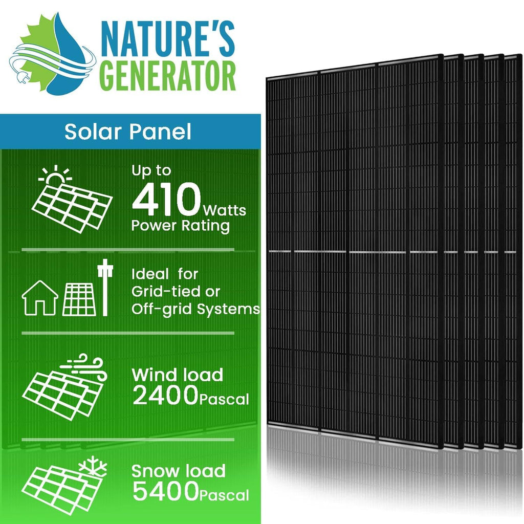 410 Watt Monocrystalline Solar Panel (10 Pack) Nature's Generator