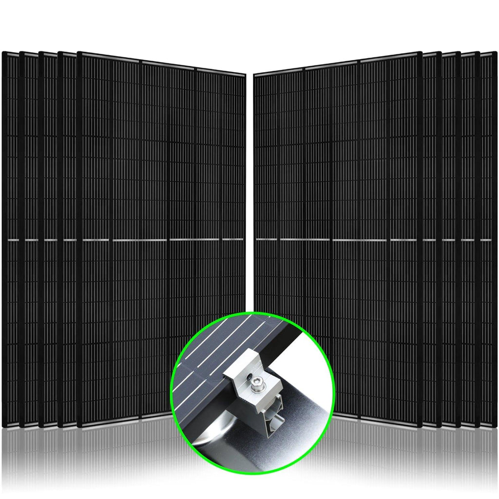 410 Watt Monocrystalline Solar Panel (10 Pack) With Solar Panel Mount Rack Nature's Generator