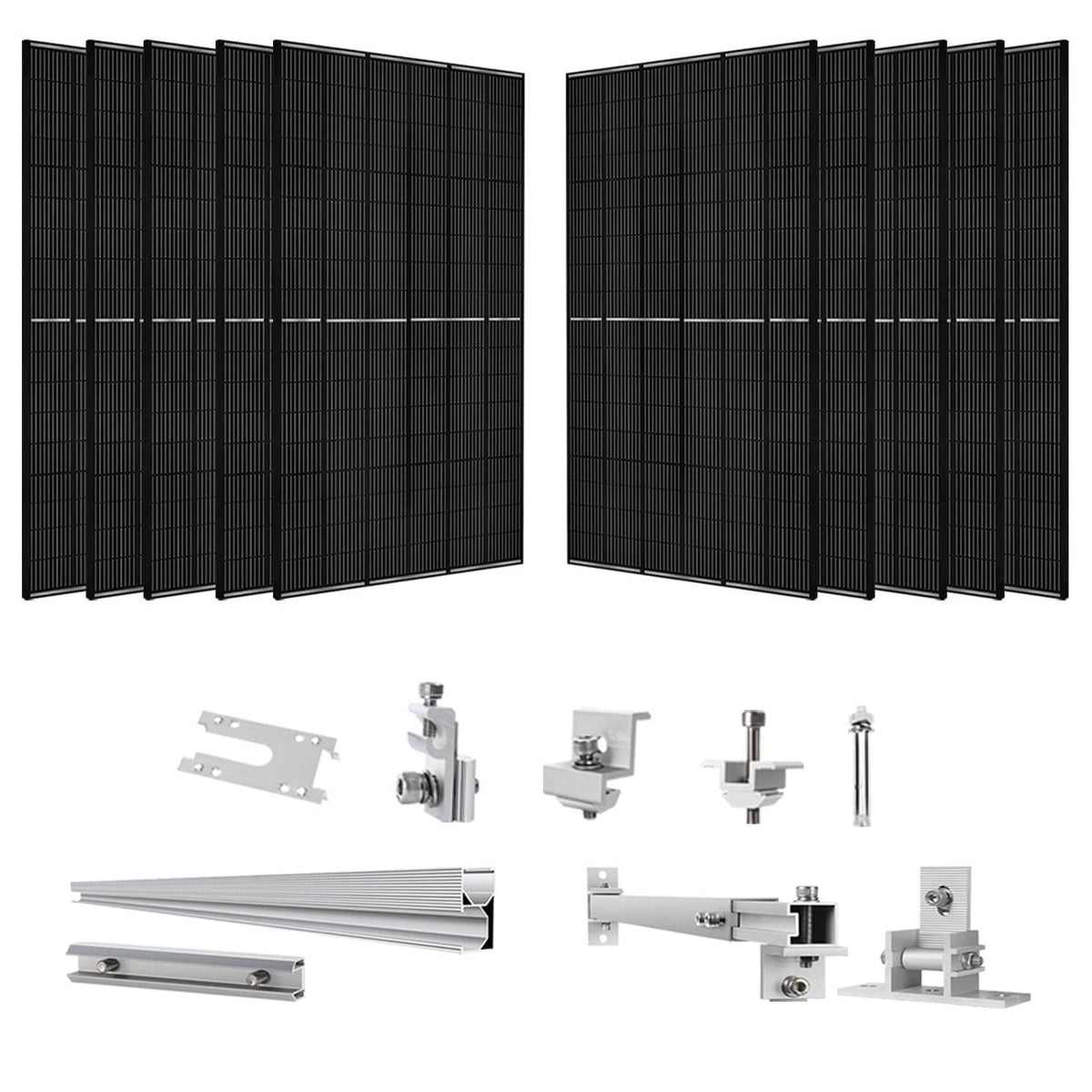 410 Watt Monocrystalline Solar Panel (10 Pack) With Solar Panel Mount Rack Nature's Generator