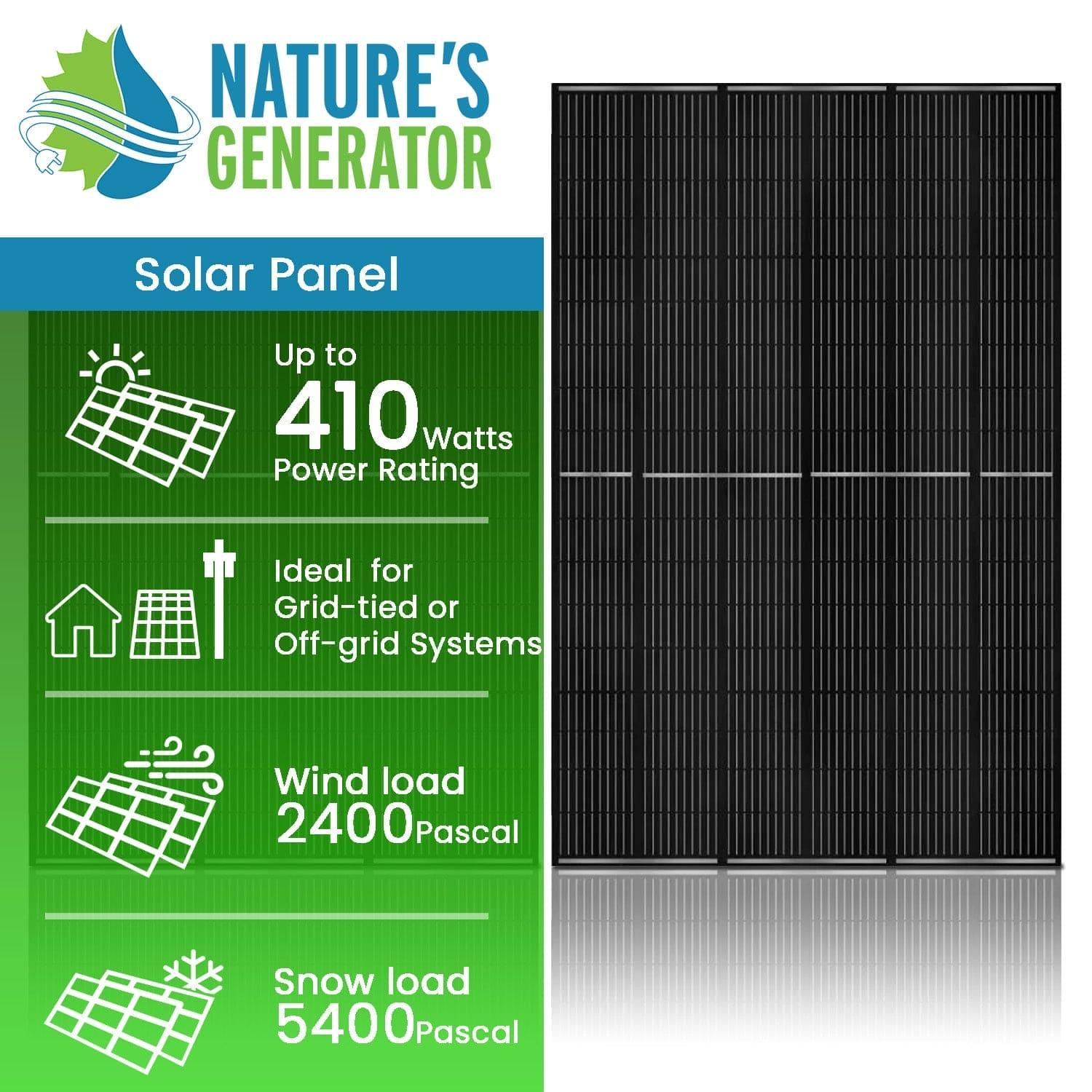 410 Watt Monocrystalline Solar Panel (2 Pack) Nature's Generator