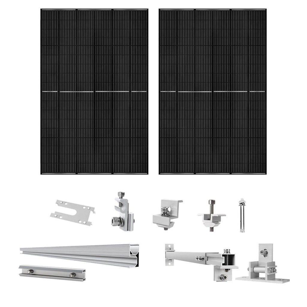 410 Watt Monocrystalline Solar Panel (2 Pack) With Solar Panel Mount Rack Nature's Generator
