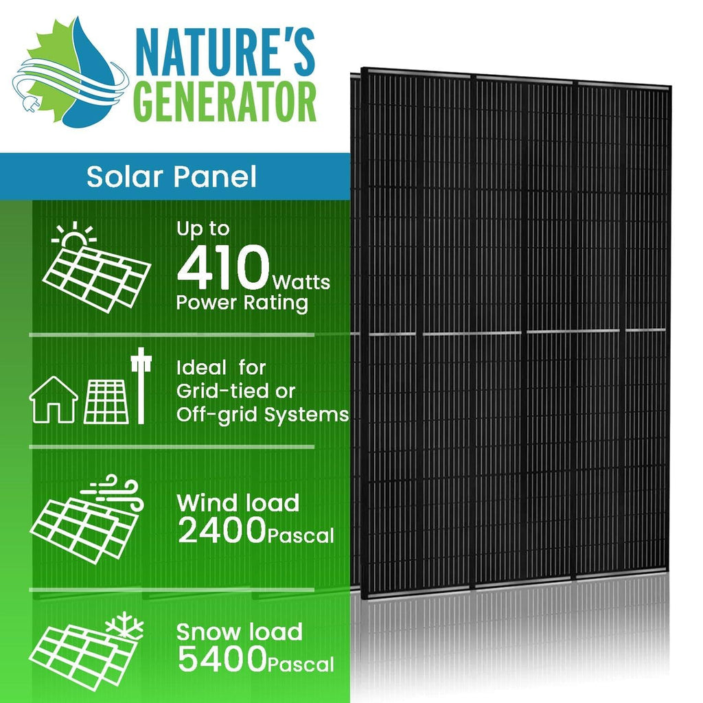 410 Watt Monocrystalline Solar Panel (4 Pack) Nature's Generator