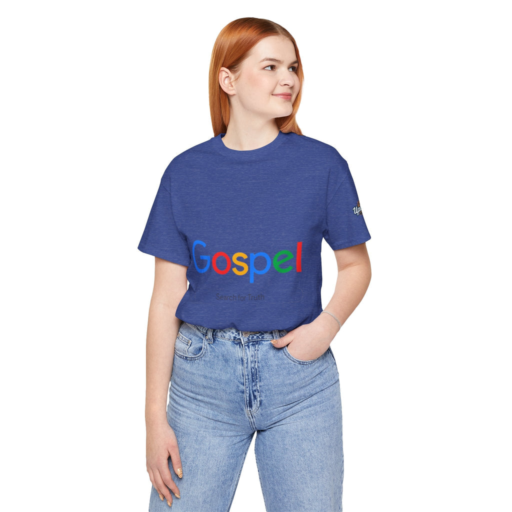 Gospel Graphic Tee — "Gospel" Colorful Logo Christian T-Shirt Printify