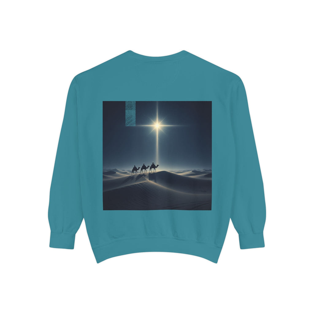 3 Wise Men Sweatshirt – Magi Camels Nativity Journey Christian Christmas Sweatshirt for Epiphany Faith & Holy Night Printify