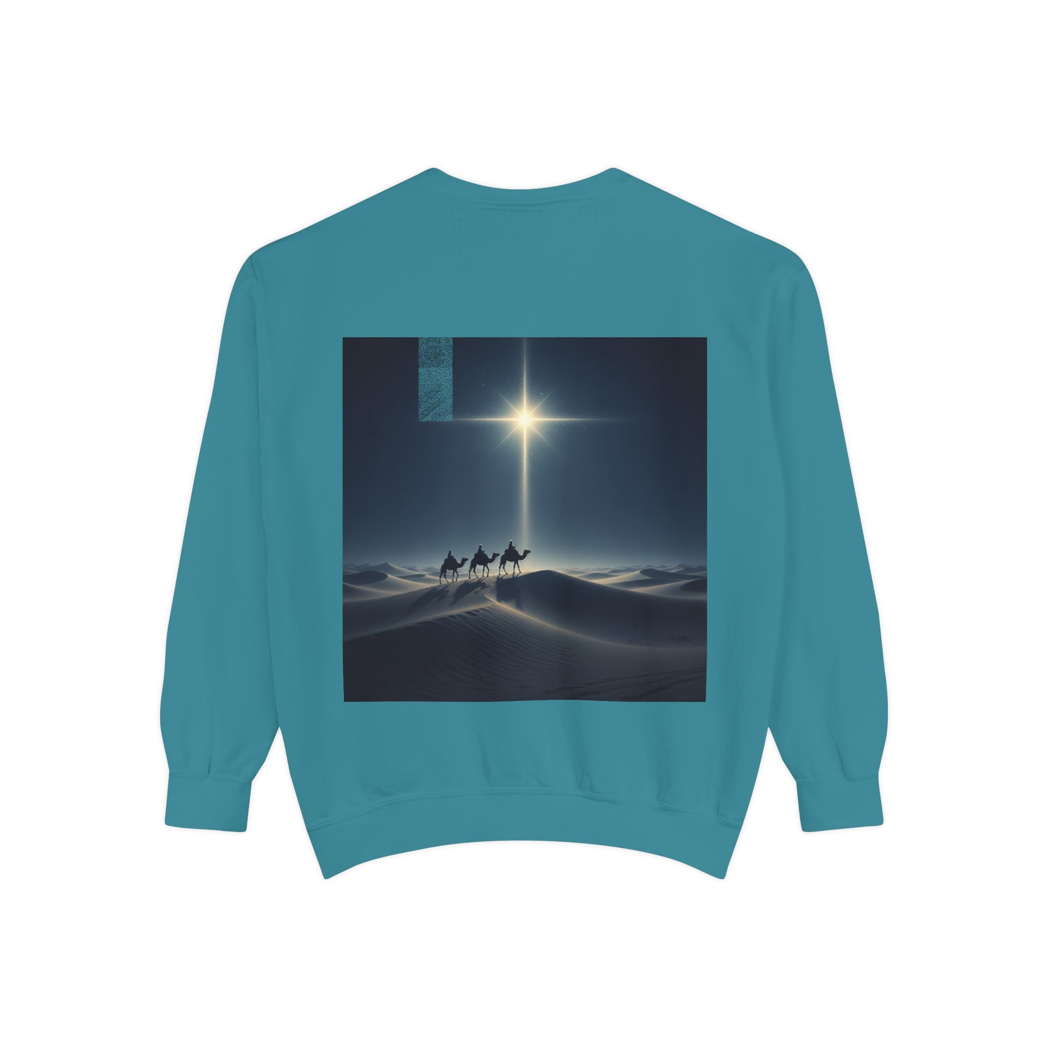 3 Wise Men Sweatshirt – Magi Camels Nativity Journey Christian Christmas Sweatshirt for Epiphany Faith & Holy Night Printify