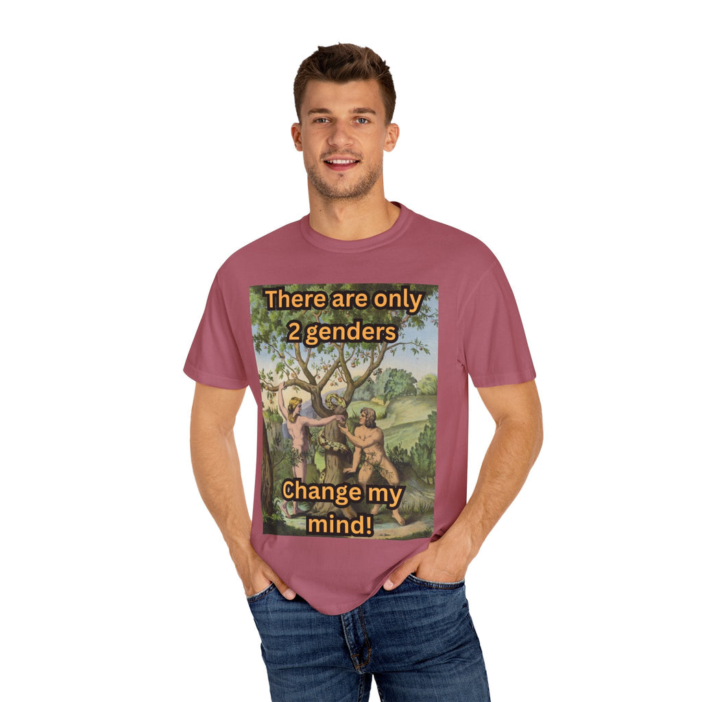 There Are Only 2 Genders T-Shirt – Adam & Eve Cross Christian Tee for Bold Faith Printify