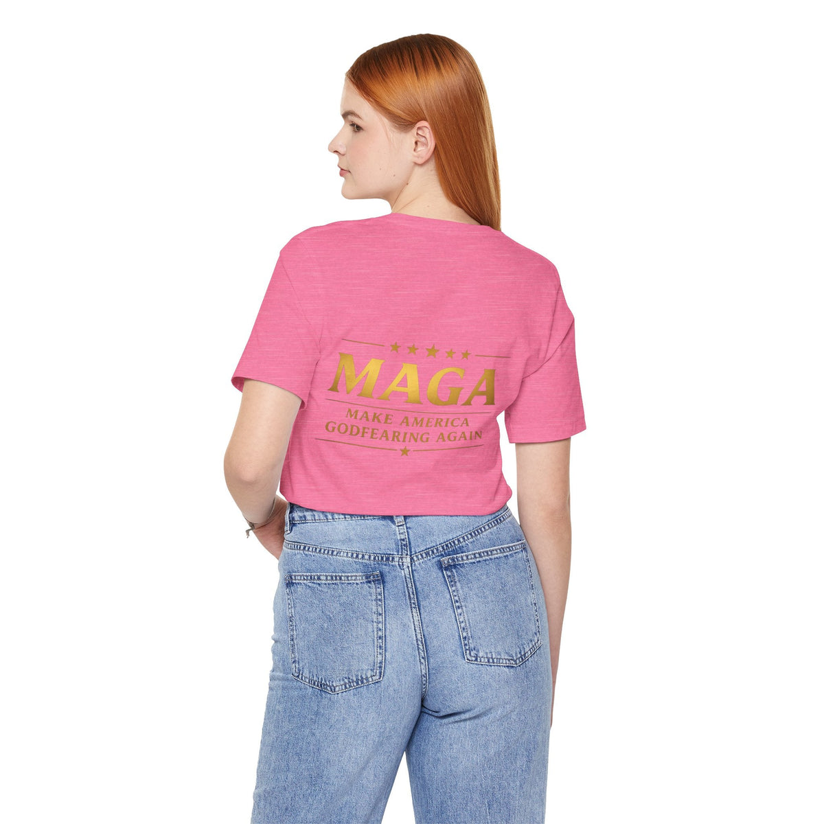 MAGA Gold Letter T-Shirt — "Make America Great Again" Printify