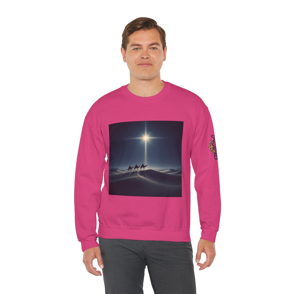 3 Wise Men Sweatshirt – Magi Camels Nativity Journey Christian Christmas Sweatshirt for Epiphany Faith & Holy Night Printify