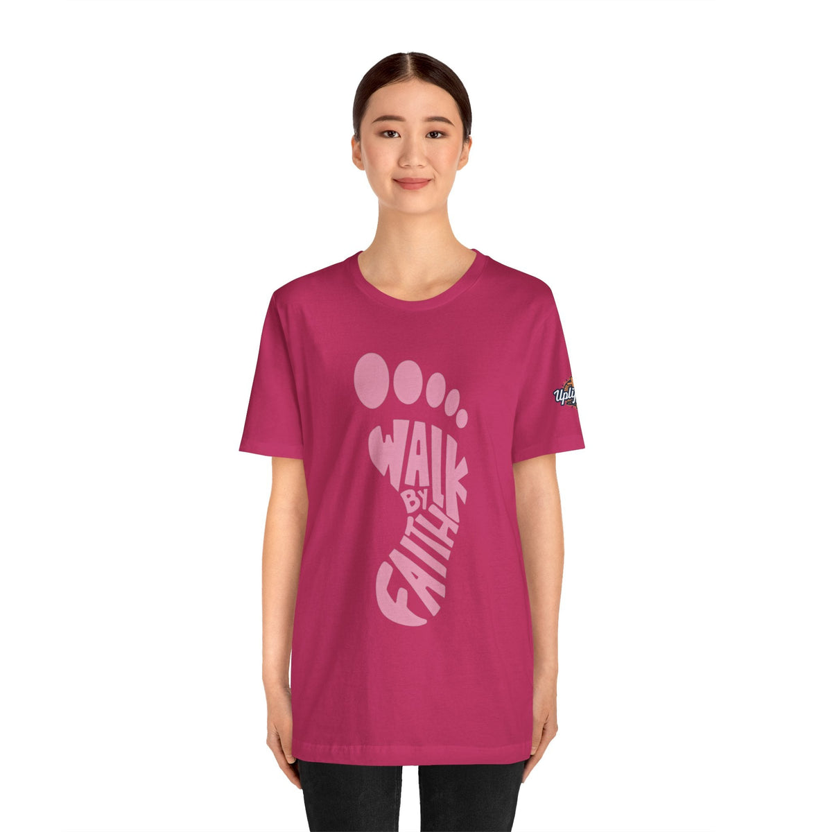 Walk By Faith Footprint T-Shirt Printify