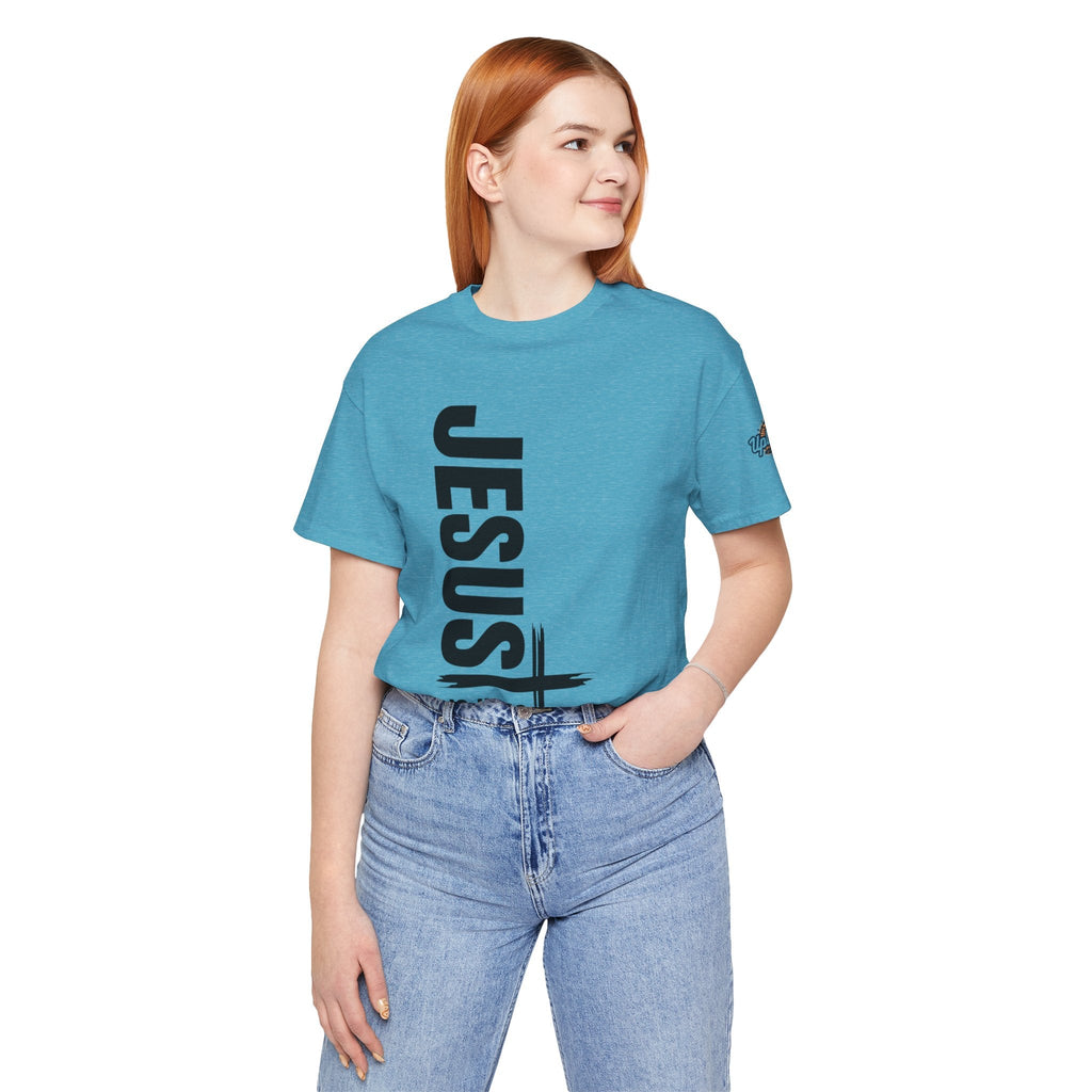 Jesus Is King T-shirt | Modern Typographic Cross Christian T-shirt Printify
