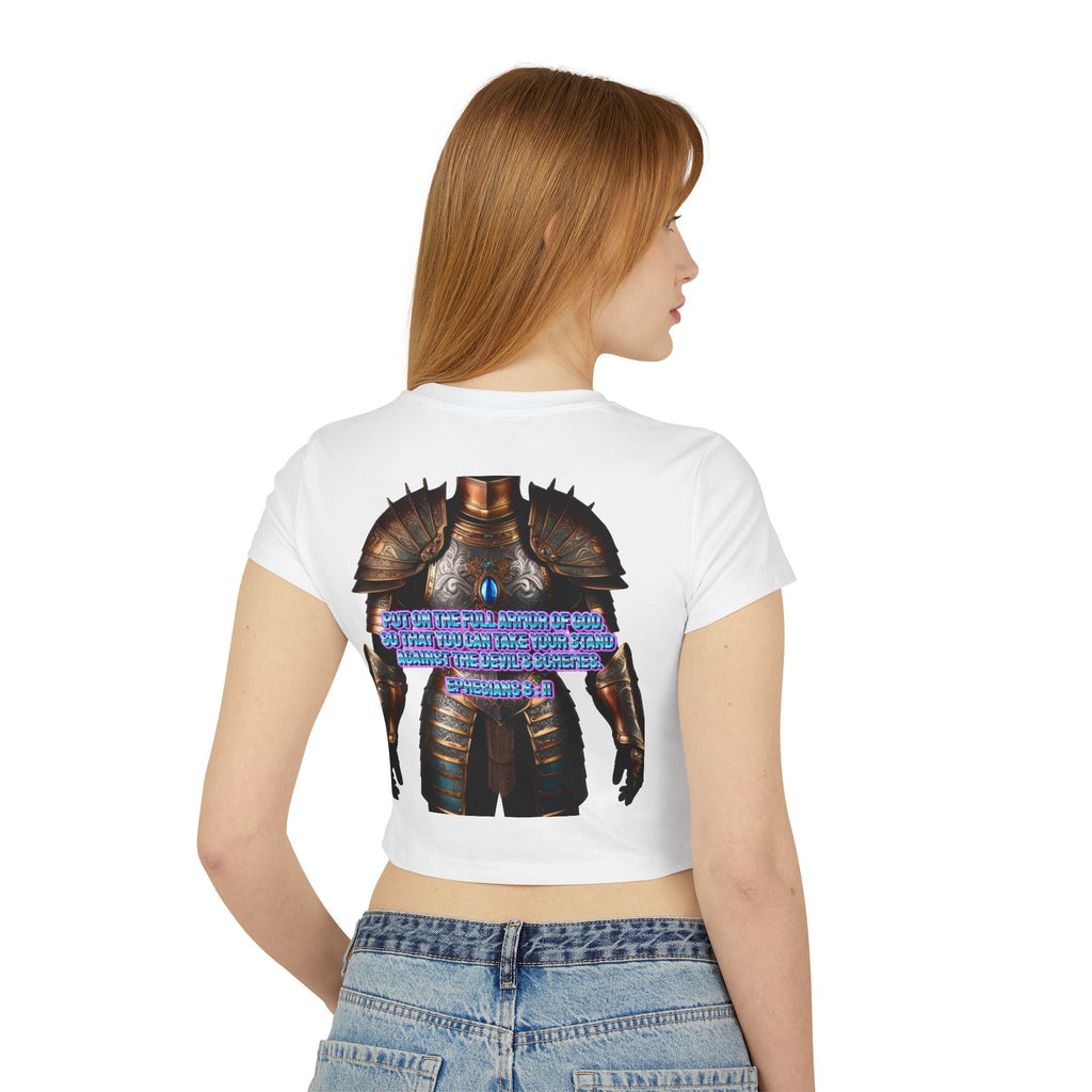 Women's Baby Tee - Ephesians 6:11 Bible Verse Religious Design Printify