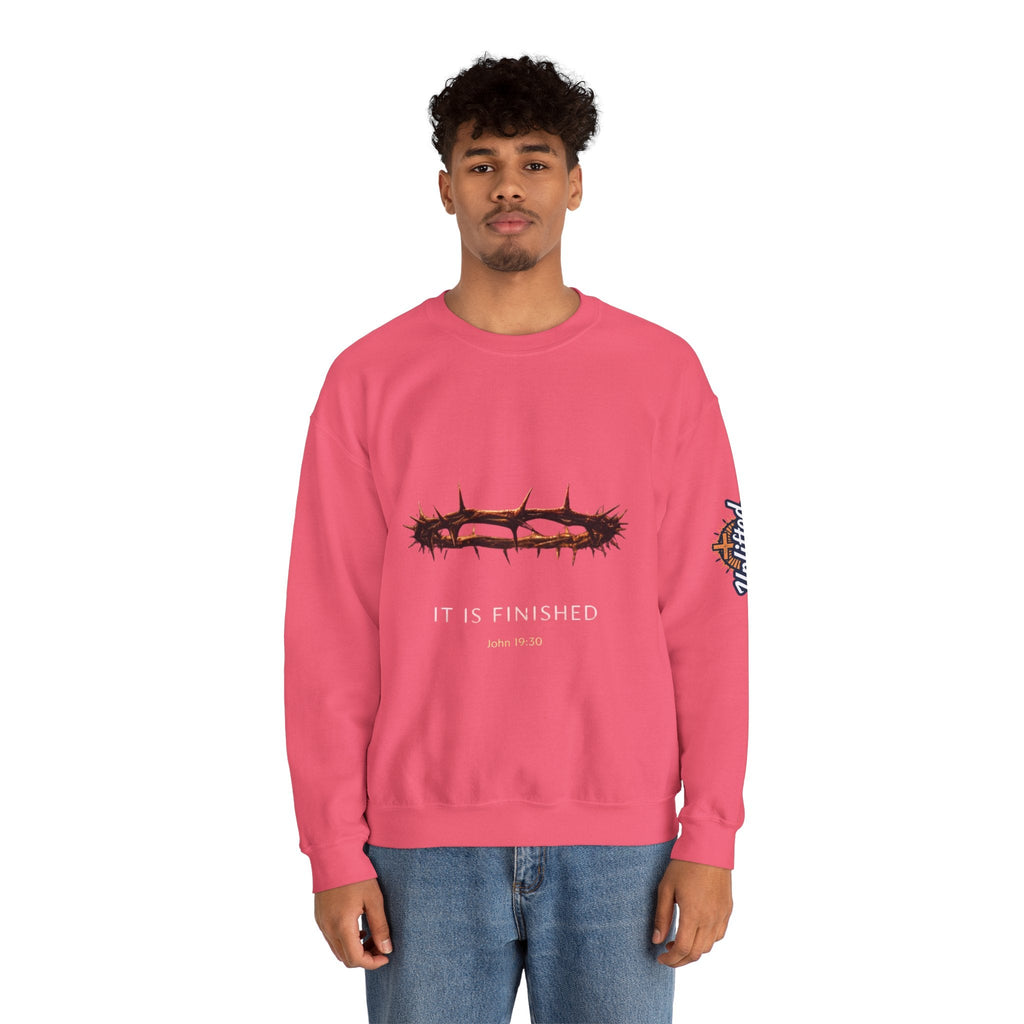 It Is Finished Crown of Thorns Sweatshirt — Christian John 19:30 Faith Sweatshirt Printify