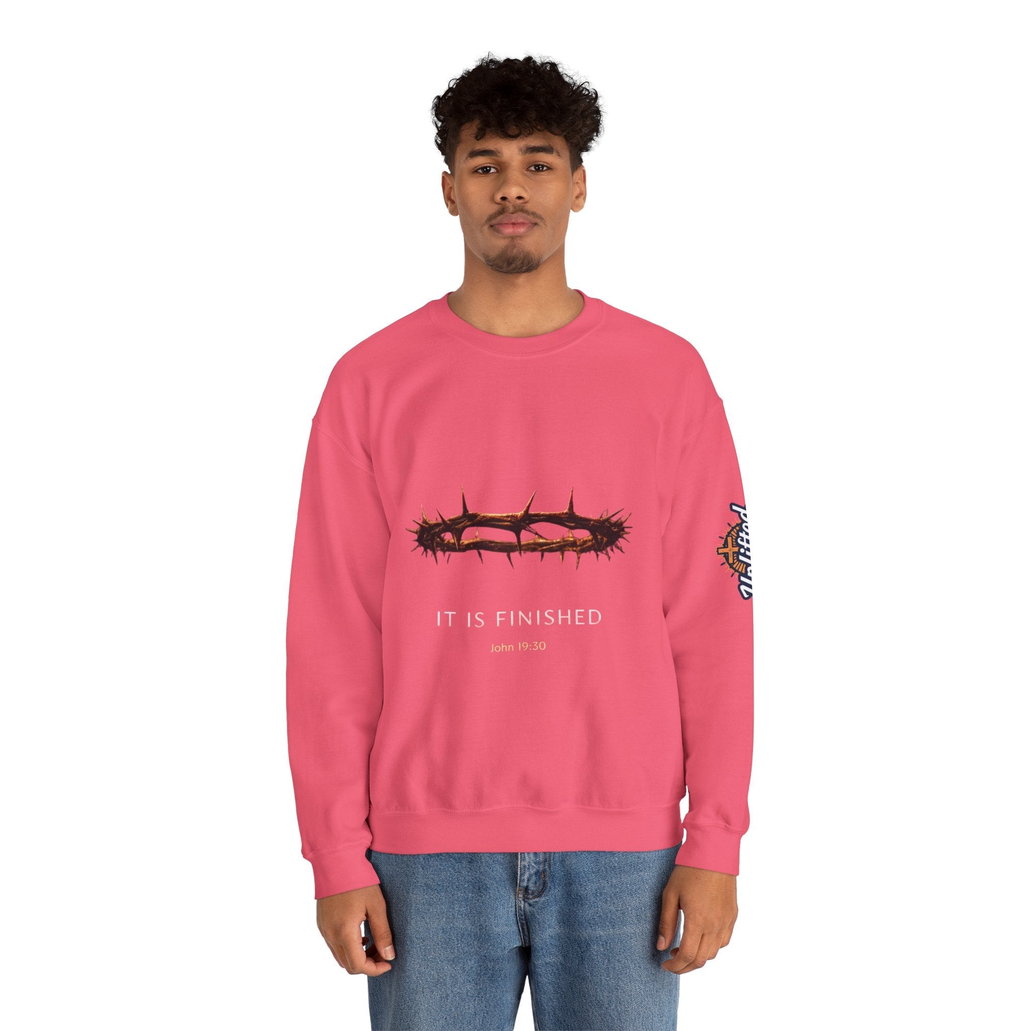 It Is Finished Crown of Thorns Sweatshirt — Christian John 19:30 Faith Sweatshirt Printify