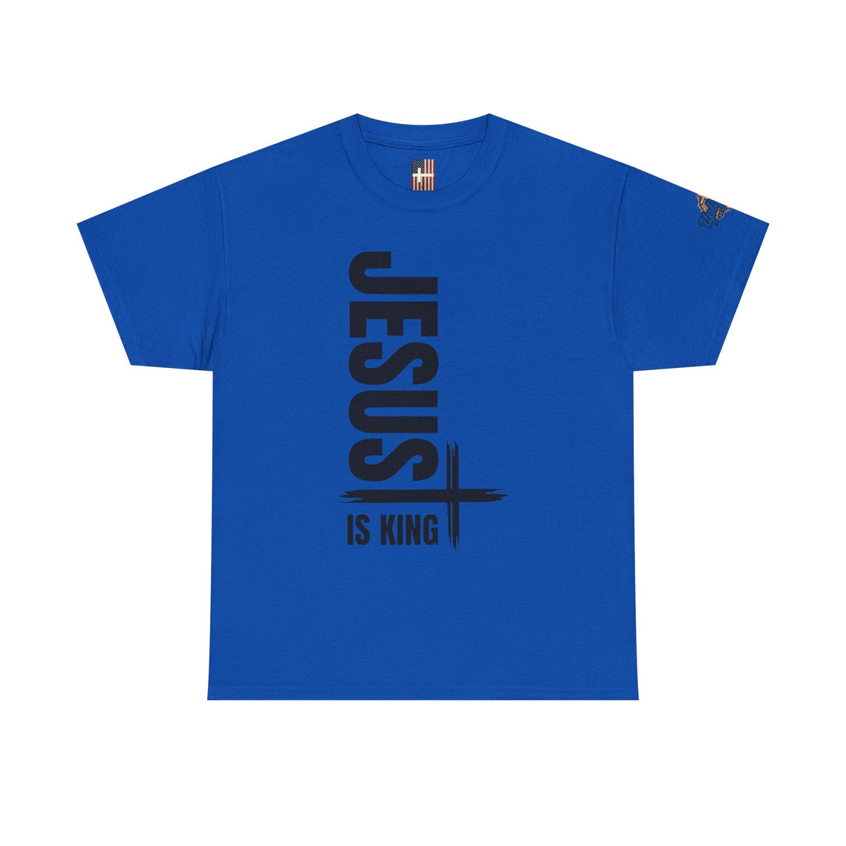 Jesus Is King T-shirt | Modern Typographic Cross Christian T-shirt Printify