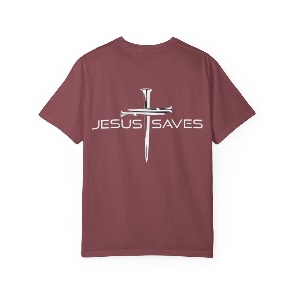 Jesus Saves T-shirt – 3 Nails Crucifix Cross Christian T-shirt for Redemption Faith & Bold Salvation
