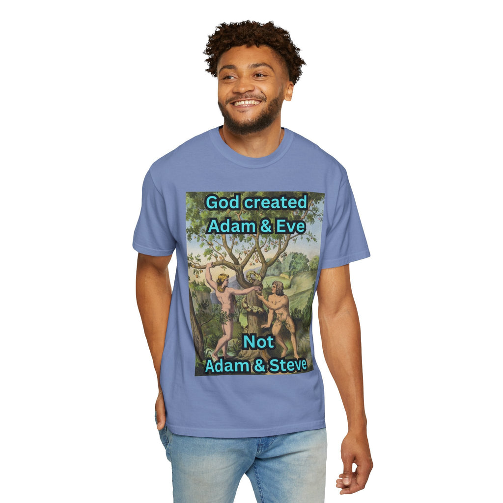God Created Adam and Eve T-Shirt – Biblical Truth Christian Tee for Bold Faith Printify